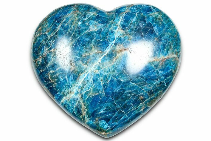 Polished Blue Apatite Heart - Madagascar #361750